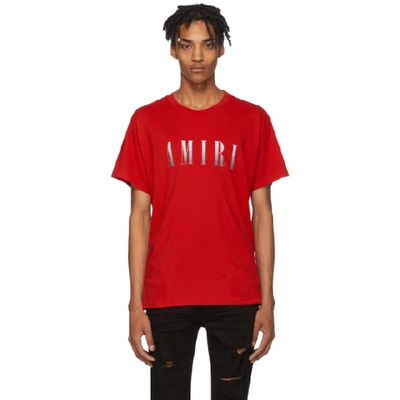 Shop Amiri Red Logo Core T-shirt In Rgr