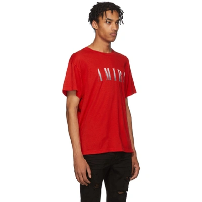 Shop Amiri Red Logo Core T-shirt In Rgr