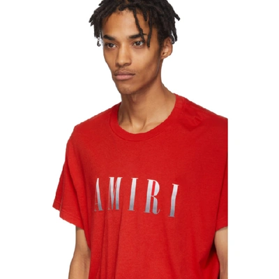 Shop Amiri Red Logo Core T-shirt In Rgr