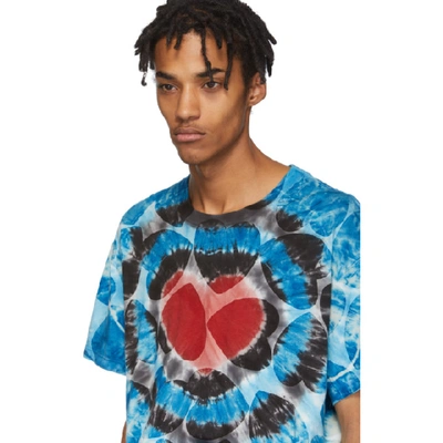 Shop Amiri Blue Hearts Tie-dye Tee In Bht