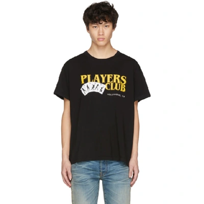 Shop Amiri Black Players Club T-shirt In Blk
