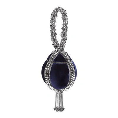 Shop Mae Cassidy Babi Bracelet Velvet Midnight Blue Clutch Bag