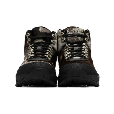 Shop Alyx 1017  9sm Brown And Black Hiking Boots In Camo/black