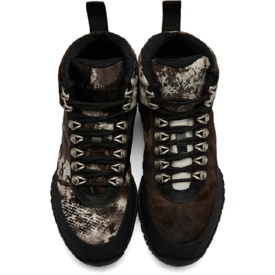 Shop Alyx 1017  9sm Brown And Black Hiking Boots In Camo/black