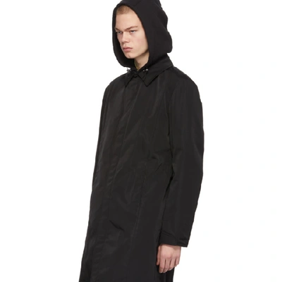 Shop Alyx 1017  9sm Black Econyl® Hooded Blazer Coat In Blk0001