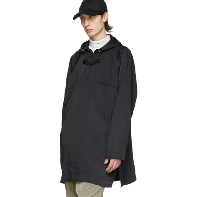 Shop Alyx 1017  9sm Black Pullover Hooded Coat In Blk0001