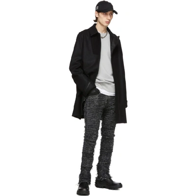 Shop Alyx 1017  9sm Black Felt Tailored Coat In Blk0001