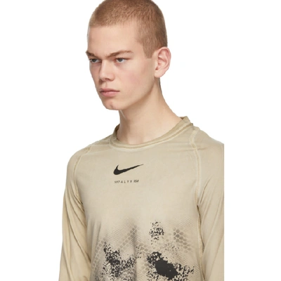 Shop Alyx 1017  9sm Beige Nike Edition Treated Long Sleeve T-shirt In Beg0003