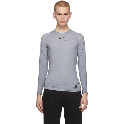 Shop Alyx 1017  9sm Grey Nike Edition Dye Long Sleeve T-shirt In Gry0001