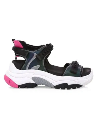 Shop Ash Adapt Chunky Sport Sandals In Black Fuxia