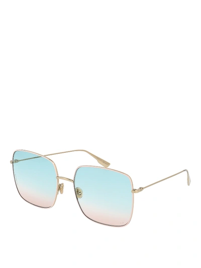 Shop Dior Stellaire1 Faded Lens Sunglasses In Gold