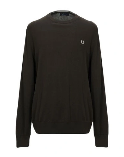 Shop Fred Perry Sweater In Military Green