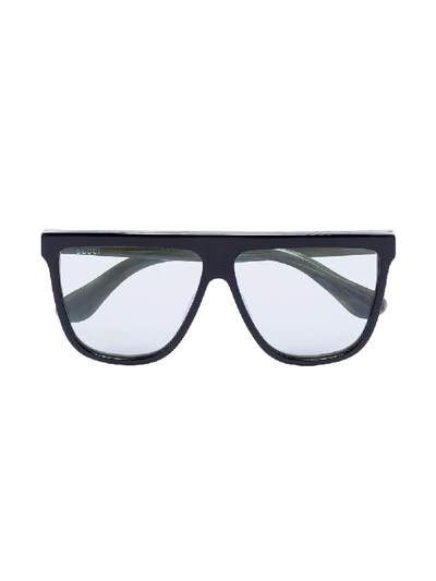 Shop Gucci Gg0582s004 Mask-frame Sunglasses In Black