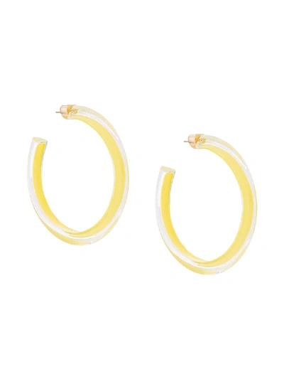 Shop Alison Lou Open Hoop Earrings In Yellow