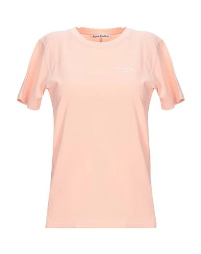 Shop Acne Studios Woman T-shirt Salmon Pink Size Xs Cotton