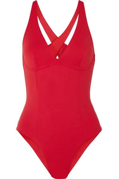 Shop Skin The Devon Cutout Swimsuit In Red