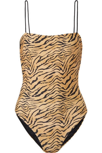 Shop Vix Suri Tiger-print Swimsuit In Sand