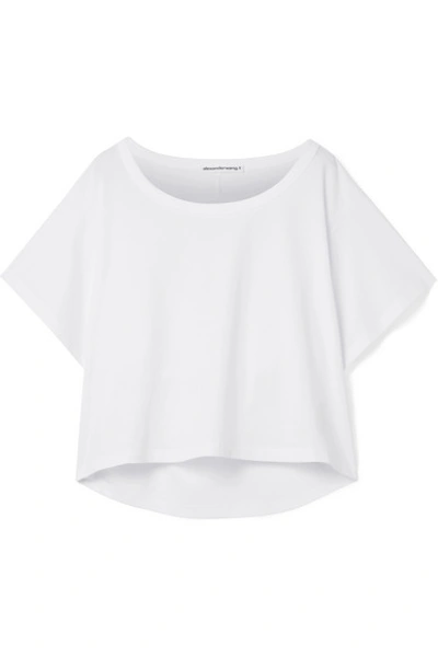 Shop Alexander Wang T Cut-out Cotton-jersey T-shirt In White