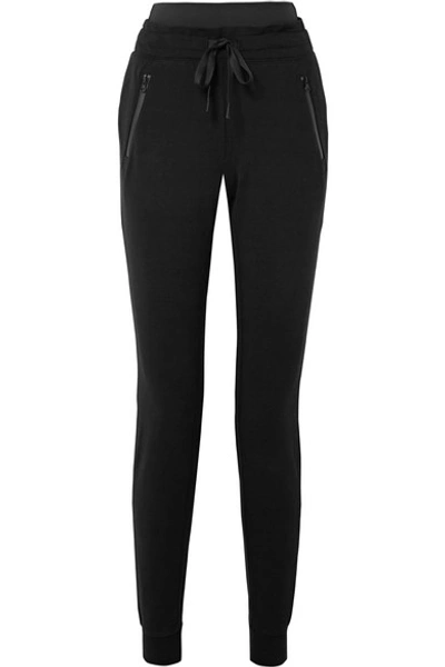 Shop Alo Yoga Uptown Stretch Modal And Cotton-blend Jersey Track Pants In Black