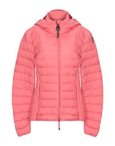 Shop Parajumpers Woman Down Jacket Salmon Pink Size Xxs Polyester