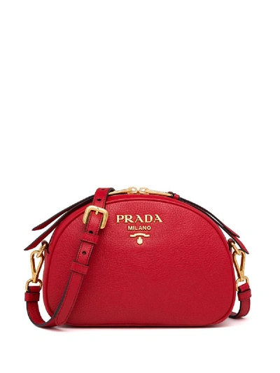 Shop Prada Logo-embellished Shoulder Bag In Black