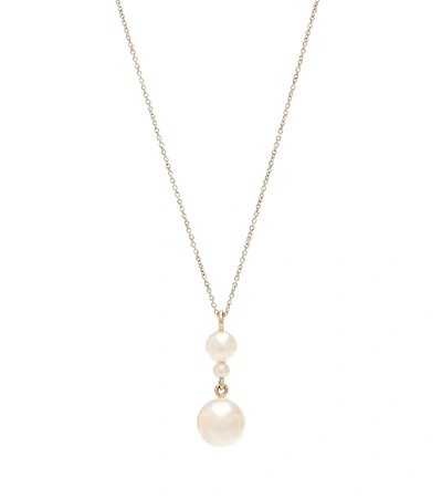 Shop Sophie Bille Brahe Perla Simple 14kt Yellow Gold And Pearl Necklace