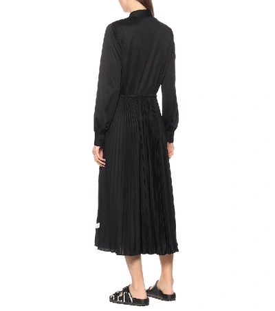 Shop Valentino Vlogo Jersey Midi Dress In Black