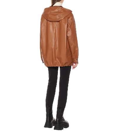 Shop Prada Reversible Leather And Nylon Jacket In Neutrals