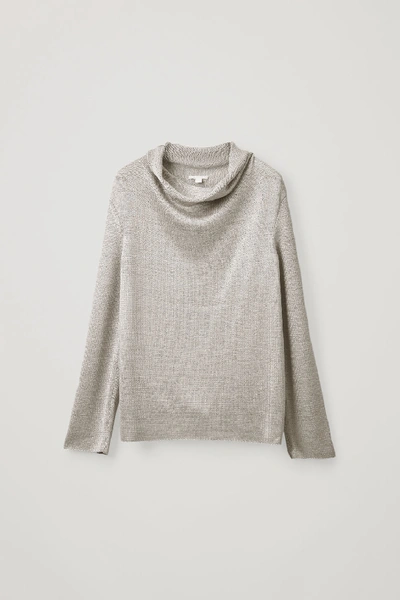 Shop Cos Metallic Knit Sweater In Brown