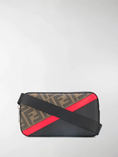 Shop Fendi Micro Ff Logo Camera Bag In Brown