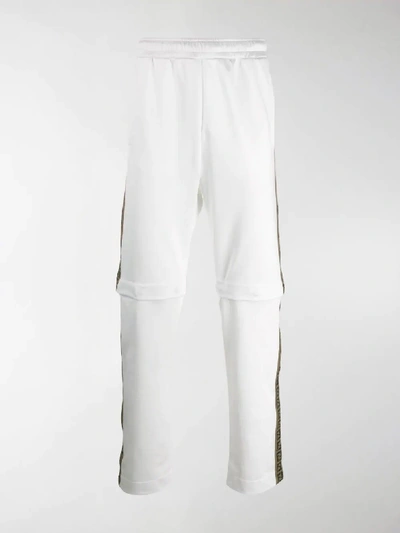 Shop Fendi Logo-stripe Detachable-leg Trousers In White