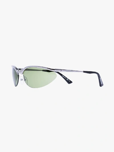 Shop Balenciaga Silver Tone Metal Frame Cat Eye Sunglasses