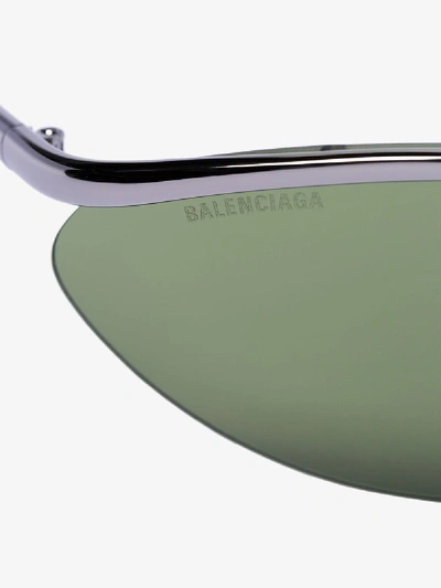Shop Balenciaga Silver Tone Metal Frame Cat Eye Sunglasses