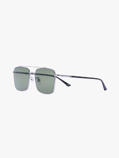 Shop Gucci Silver Tone Square Sunglasses