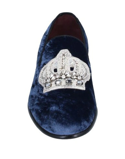 Shop Dolce & Gabbana Woman Loafers Midnight Blue Size 7 Viscose, Silk