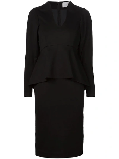 Shop Mame Kurogouchi Waist Peplum Dress In Black
