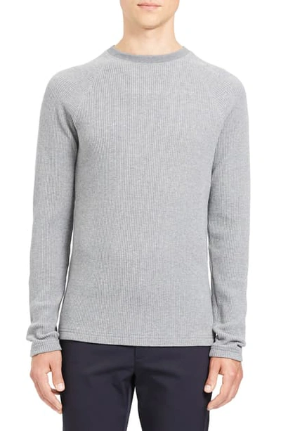 Shop Theory River Thermal Stitch Long Sleeve T-shirt In Med Grey Heather