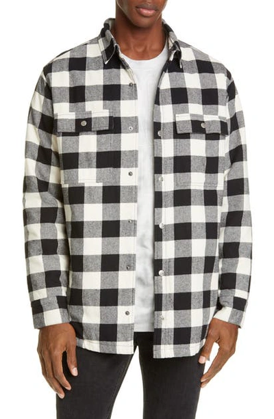Shop Ksubi Snap-up Flannel Shirt Jacket In Black Multi