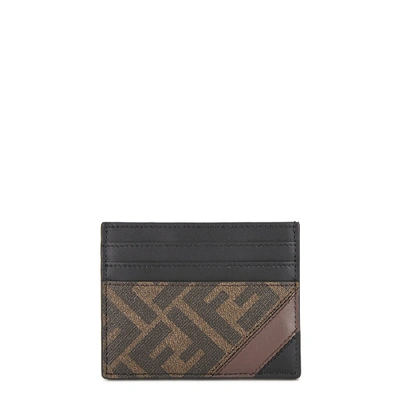 Shop Fendi Ff Black Leather Card Holder