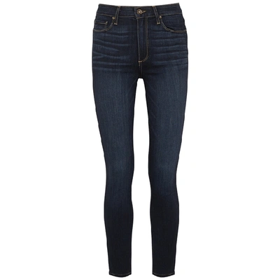 Shop Paige Hoxton Ankle Indigo Skinny Jeans In Dark Blue