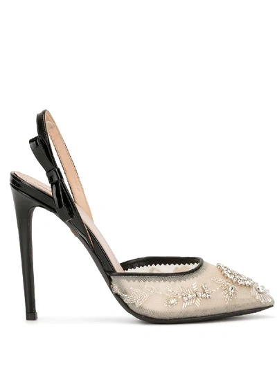 Shop Giambattista Valli Crystal-embellished Pumps In Neutrals