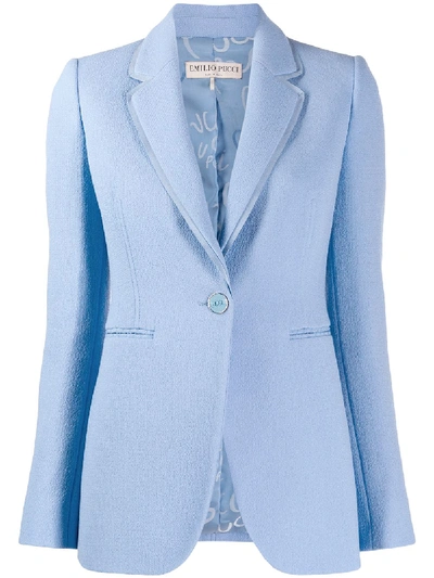 Shop Emilio Pucci Double Lapel Tailored Blazer In Blue