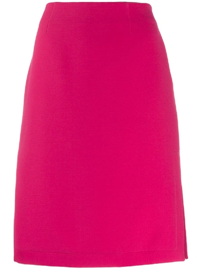 Shop Emilio Pucci Side Slit Pencil Skirt In Pink