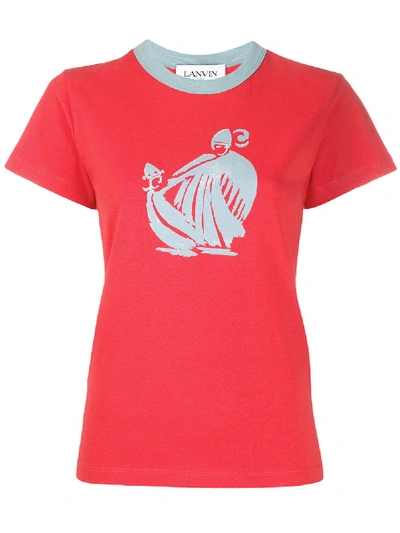 Shop Lanvin Graphic Print T-shirt In Red