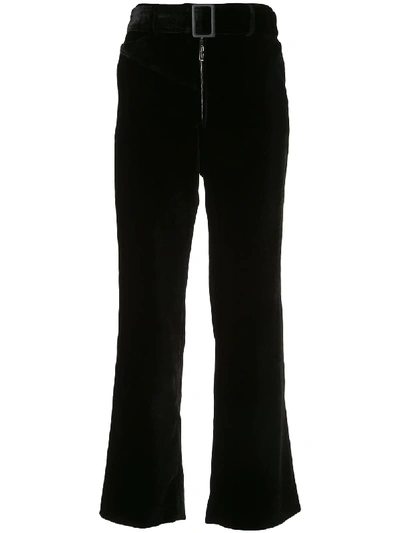 Shop Ellery Supervision Belted Flared Trousers In Black