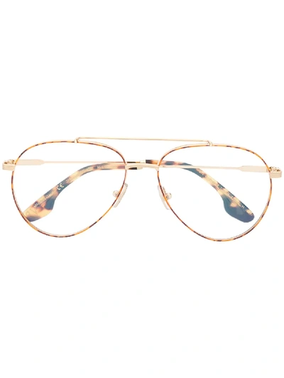 Shop Victoria Beckham Havana Aviator Optical Glasses In Brown
