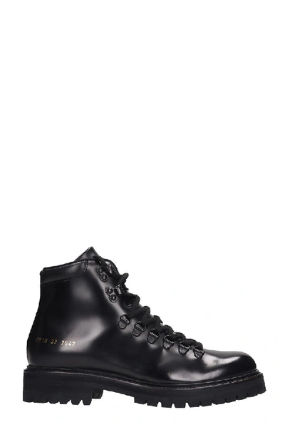 Shop Common Projects Hiking Boot Combat Boots In Black Leather