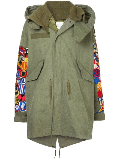 Shop Readymade Hooded Parka In Green