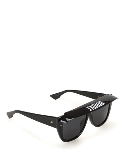 Shop Dior Club2 Sunglasses With Visor In Black