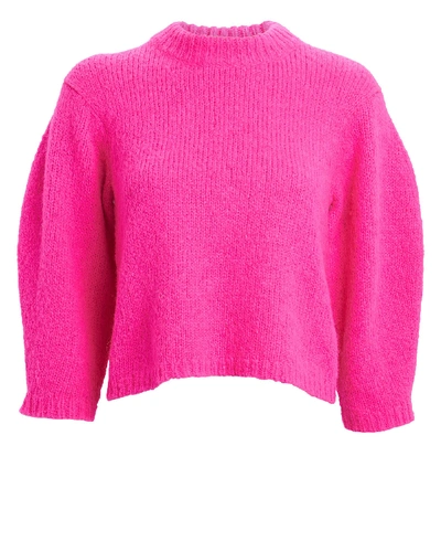 Shop Tibi Cozette Cropped Alpaca & Wool Sweater In Pink